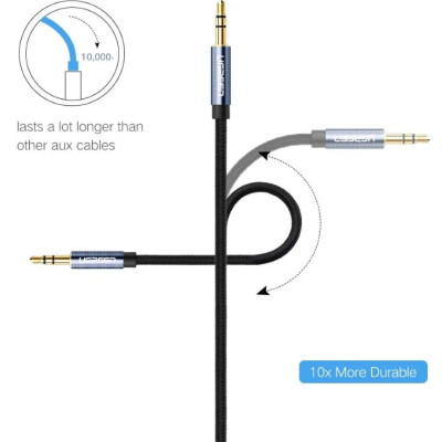 Ugreen UG50363AV112TK 2M màu Đen Cáp âm thanh 2 đầu 3.5mm dương - HÀNG CHÍNH HÃNG