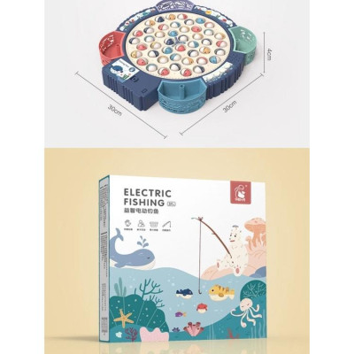 Đồ chơi câu cá điện trẻ em phát nhạc 4 cần câu nam châm, 4 cần móc, phù hợp cho bé 2 - 8 tuổi, tặng kèm pin