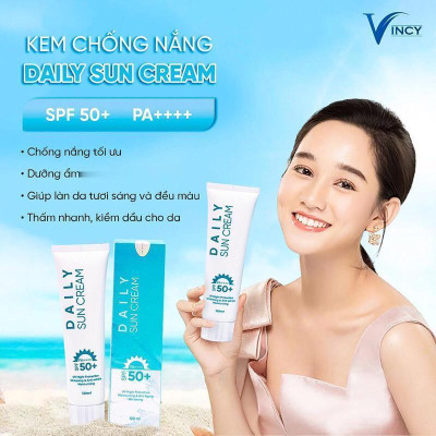 COMBO 2 Lọ Kem Chống Nắng DAILY SUN CREAM 120ml, Bảo Vệ Da Với SPF 50, Nâng Tone, Chống Tia Cực Tím