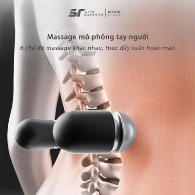 Gối Kê Lưng Tích Hợp Massage Chườm Nóng, Đệm Lưng Chống Đau Lưng, Thoát Vị Đĩa Đệm, Giảm Đau Cột Sống - Sairui