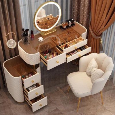 Hàng Siêu Cấp Bộ bàn phấn trang điểm 2 mặt kính họa tiết kim cương cao cấp  - Giá Tại Xưởng