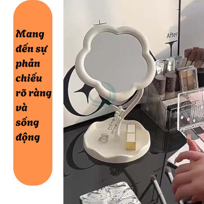 Gương Để Bàn Hình Hoa Cúc Xinh Xắn Gương Bông Hoa Trang Trí Bàn Học/Bàn Trang Điểm Gương Mini Để Bàn Cute Hình Hoa Gương Hình Hoa Dễ Thương – Phụ Kiện Decor