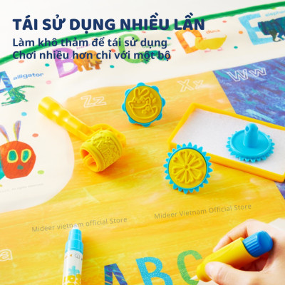 Thảm vẽ tranh nước, tranh tô màu nước ma thuật Mideer Magic Water Doodle Mat