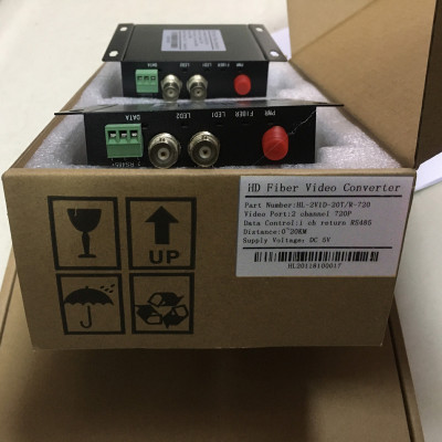 Bộ chuyển đổi video sang quang 2 kênh  GNETCOM HL-2V1D-20T/R-720P (2 thiết bị,2 adapter,cổng điều khiển) - Hàng Chính Hãng