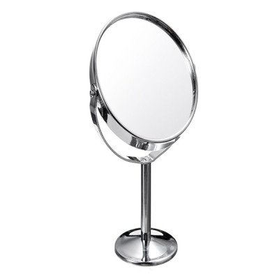 Gương trang điểm để bàn inox 2 mặt xoay 360 độ sang trọng tuyệt đẹp, 1 mặt phóng to 3 lần rõ nét