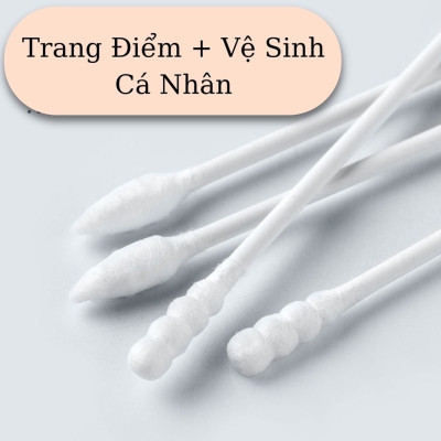 Sản phẩm dụng cụ trang điểm làm đẹp _ Combo hộp 200c tăm bông ráy tai lớn  cao cấp với 2 đầu tăm thiết kế hình dáng khác nhau làm sạch sâu bên trong , an toàn và tiện lợi 