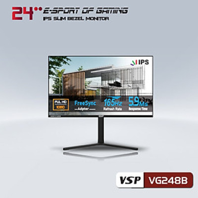 Màn hình gaming VSP Esport Gaming VG248B (24inch | FHD | IPS | 165Hz) - Hàng chính hãng