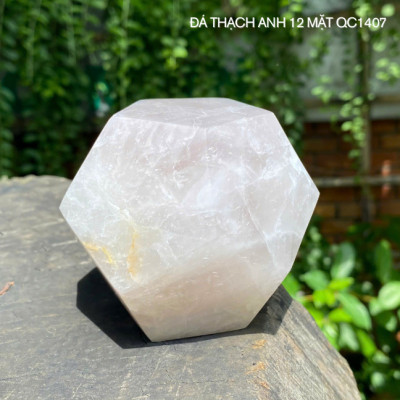Đá thạch anh 12 mặt NHASAN QC1407 giúp tăng cường sự tập trung - nặng 660gr, đường kính 8.6cm