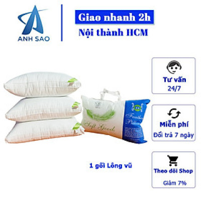 1 Gối Lông Vũ Microfiber Sài Gòn 47x67cm - tặng kèm túi xách sang trọng