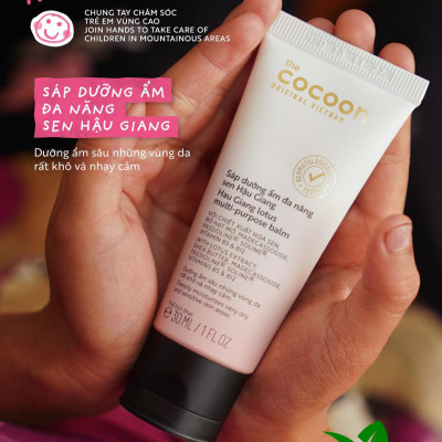 Sáp dưỡng ẩm đa năng sen Hậu Giang phiên bản giới hạn "ửng hồng không ửng đỏ" Cocoon 30ml mỹ phẩm thuần chay