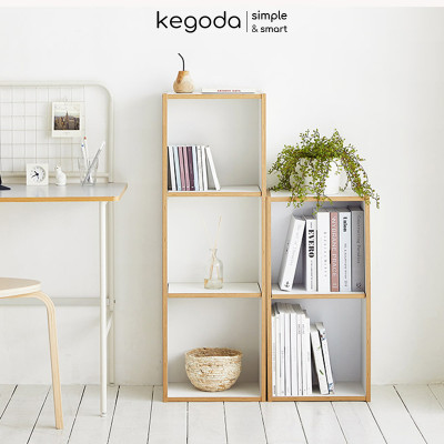 Tủ Sách 2 Ngăn Có Hậu, Thiết Kế Dạng Đợt Di Động Dễ Dàng Điều Chỉnh Thương Hiệu KEGODA KGD37