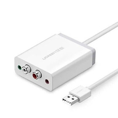 Ugreen 30521 1M màu Trắng Bộ chuyển USB 2.0 sang 2 đầu bông sen + Loa + MIC 30521 Hàng chính Hãng