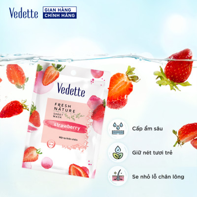 Combo 10 Mặt nạ thiên nhiên Vedette Dâu Tây 22ml