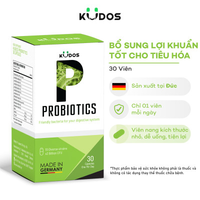 Combo Thực Phẩm Bảo Vệ Sức Khỏe  KUDOS PROBITICS + KUDOS DIGESTIVE ENZYMES (30 viên/hộp)