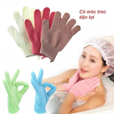Bao tay tắm tạo bọt chà lưng rất sạch, Găng tay tắm tẩy tế bào da chết da láng mịn sạch nhờn (Hàng Chính Hãng)