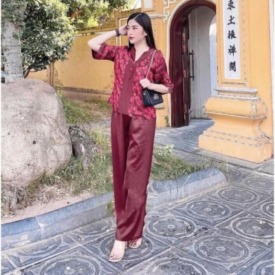 Đồ Lam Đi Chùa # Bà Lai Vải Gấm, Lụa Pháp Cao Cấp# Quần Áo Nữ # Đồ Bộ# Vải Mát