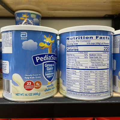 Sữa bột dinh dưỡng PediaSure Grow & Gain  hương Vani 400gr (Mẫu mới - Non-GMO)