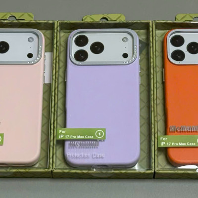 Ốp lưng da PU viền cam đá cho iPhone 17 Pro Max hiệu Memumi Diamond With Mag safe - Hàng chính hãng