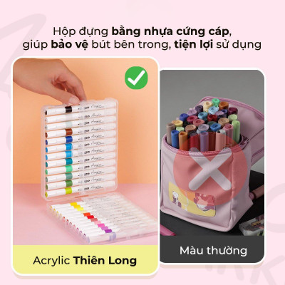 Hộp 36 Bút Lông Màu Acrylic Markers 1 Đầu - Colokit ACM-C005