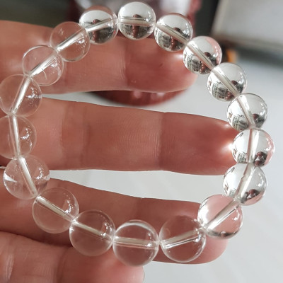 Vòng tay phong thủy may mắn đá thạch anh trắng tự nhiên rẻ đẹp Size vòng 10mm hay 10li chuẩn hợp Nữ mệnh kim mệnh Thủy Đá thạch anh trắng tự nhiên đeo tốt sức khỏe, tim mạch, may mắn thuận lợi công việc cuộc sống ạ