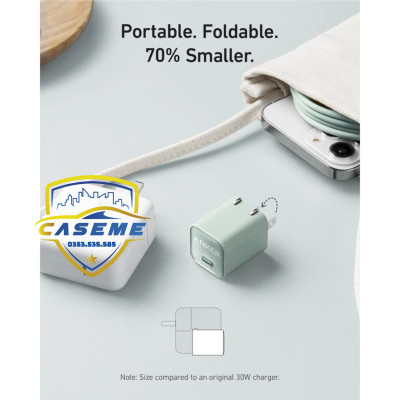 Củ Sạc nhanh An ker 511 Nano 3 30W A2147 USB C PD GaN - Hàng Chính Hãng