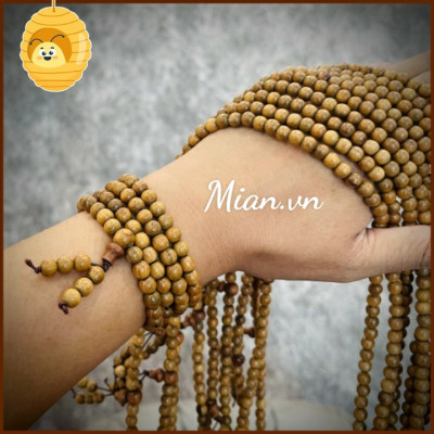 Chuỗi Vòng Tay , Chuỗi Niệm Phật  Hạt Gỗ Bách Xanh Gỗ Thơm + Tặng Hộp Gấm ( Mian .vn )