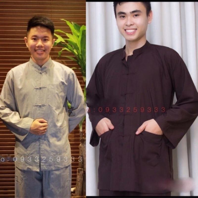 ĐỒ LAM ĐI CHÙA Lãnh Tựu Cổ Tàu Dài Tay Không Thêu