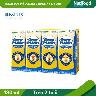 Thùng sữa bột pha sẵn Nutifood GrowPLUS+ Sữa Non Tăng Đề Kháng 2+ (48 hộp x 180ml)