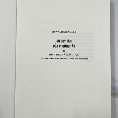 Sách -Sự suy tàn của phương Tây, Hình thái và Hiện thực ( Bìa cứng , bản xin giấy đẹp)