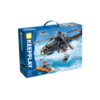 QMAN - 11024 Bộ đồ chơi xếp hình mô hình xe trực thăng