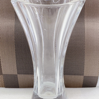 Bình hoa pha lê  thủy tinh 4 góc miệng loe cao 30cm - ANTH496