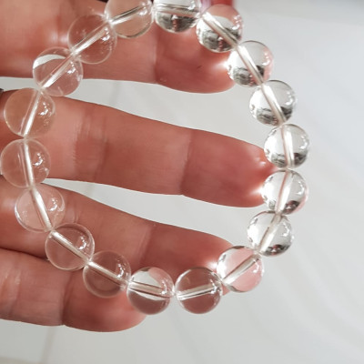 Vòng tay phong thủy may mắn đá thạch anh trắng tự nhiên rẻ đẹp Size vòng 10mm hay 10li chuẩn hợp Nữ mệnh kim mệnh Thủy Đá thạch anh trắng tự nhiên đeo tốt sức khỏe, tim mạch, may mắn thuận lợi công việc cuộc sống ạ