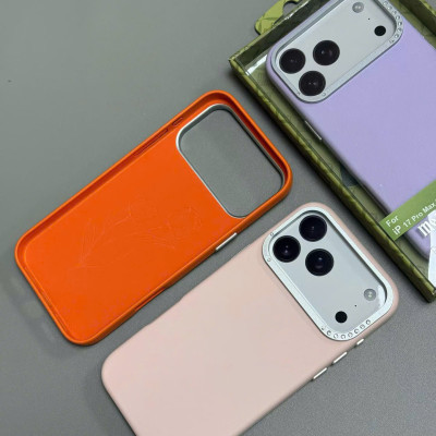 Ốp lưng da PU viền cam đá cho iPhone 17 Pro Max hiệu Memumi Diamond With Mag safe - Hàng chính hãng