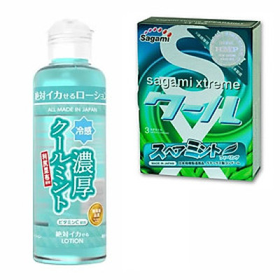 Lotion Cool Mint SSI Japan 180ml – Gel Dưỡng Ẩm Mát Lạnh Bạc Hà Nhật Bản Kèm 1 Hộp Bao Cao Su Sagami