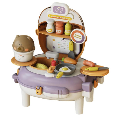 Đồ Chơi Ba Lô Nhà Bếp Gấu Xinh Xắn - Bear Magic Backpack Kitchen - Toys&Joys HY-21 (26 Chi Tiết)