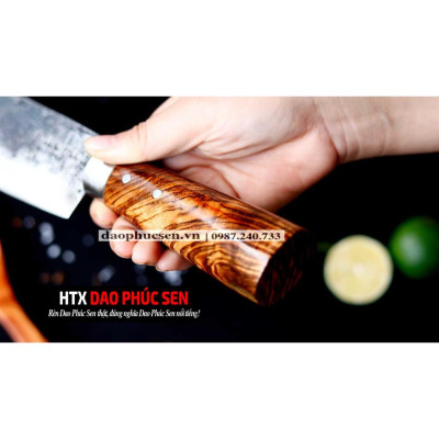 Dao Phúc Sen - Dao Bầu Dài Cán Gỗ Cẩm G12