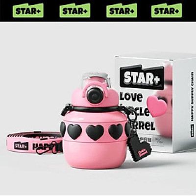 MD Star Bình Nước Inox 600ML Hồng 60019430 - Hàng chính hãng