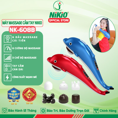 Máy mát xa cầm tay cá heo Nikio NK-608B - Điện tử, 6 đầu massage