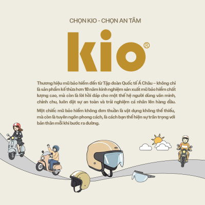 Mũ Bảo Hiểm Nửa Đầu Kio SafeStyle Metro KN05, Lưỡi Trai Che Nắng, Đệm Tai Tháo Rời, Lót Kháng Khuẩn