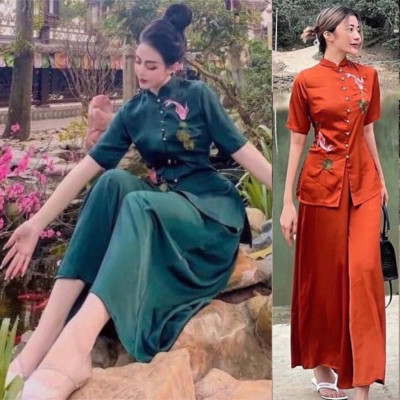 Đồ Lam Đi Chùa # Cá Ngọc Quần Váy # Vải Lụa Cao Cấp# Quần Áo # Đồ Bộ