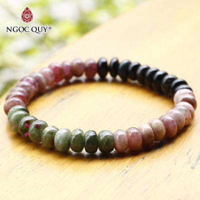 Vòng tourmaline đa sắc viên bánh xe - Ngọc Quý Gemstones