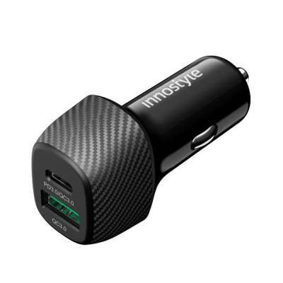  Sạc xe hơi 2 cổng Innostyle Poweron Speed PD/QC3.0 38W - IC38-2PDBLK- Hàng chính hãng
