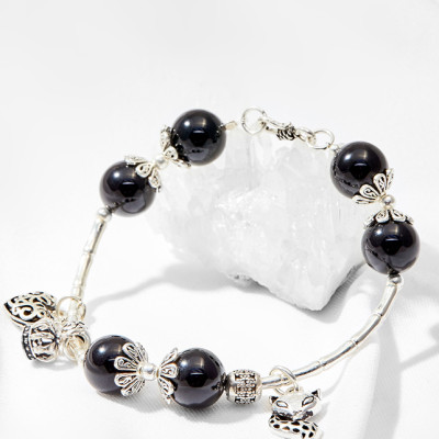 Vòng tay đá thiên thạch phối hồ ly bạc Ngọc Quý Gemstones