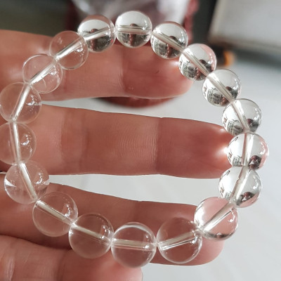 Vòng tay phong thủy may mắn đá thạch anh trắng tự nhiên rẻ đẹp Size vòng 10mm hay 10li chuẩn hợp Nữ mệnh kim mệnh Thủy Đá thạch anh trắng tự nhiên đeo tốt sức khỏe, tim mạch, may mắn thuận lợi công việc cuộc sống ạ