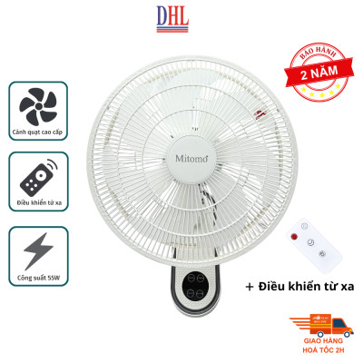 Quạt treo tường FTT-60AEC-D39W có remote, công suất 60W, hẹn giờ thông minh lên đến 12 tiếng - hàng chính hãng Bảo hành 2 năm