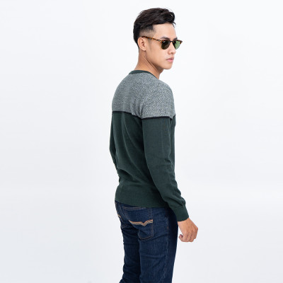 Áo len nam dài tay cổ tròn màu rêu NOVELTY 180589T