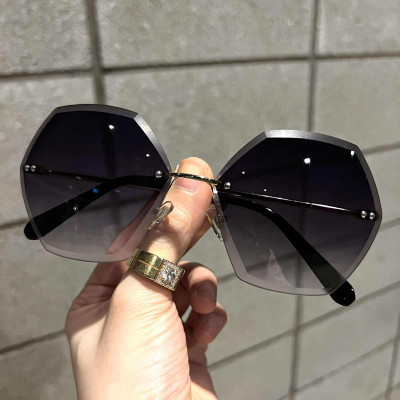 Kính râm Mắt khoan không viền  màu khói cao cấp cho nữ