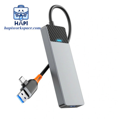 HUB mở rộng hàng chính hãng WiWU Linker 4-in-1 Wi-A431C: Đầu vào USB-A + USB-C, phù hợp nhiều dòng laptop