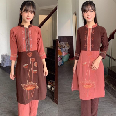 Đồ Lam Đi Chùa # Cách Tân Thêu Hạt Vải Đũi # Quần Áo Nữ # Đồ Bộ Nữ