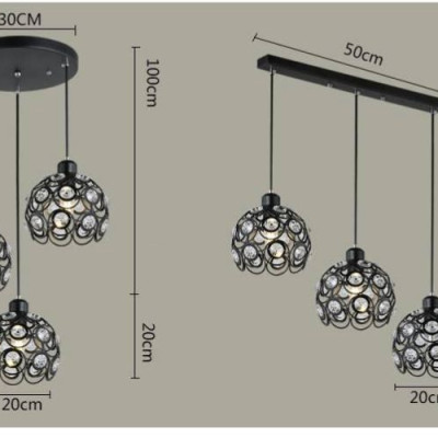 Bộ đèn thả ALION treo trần trang trí độc đáo - kèm bóng LED và đế ốp trần